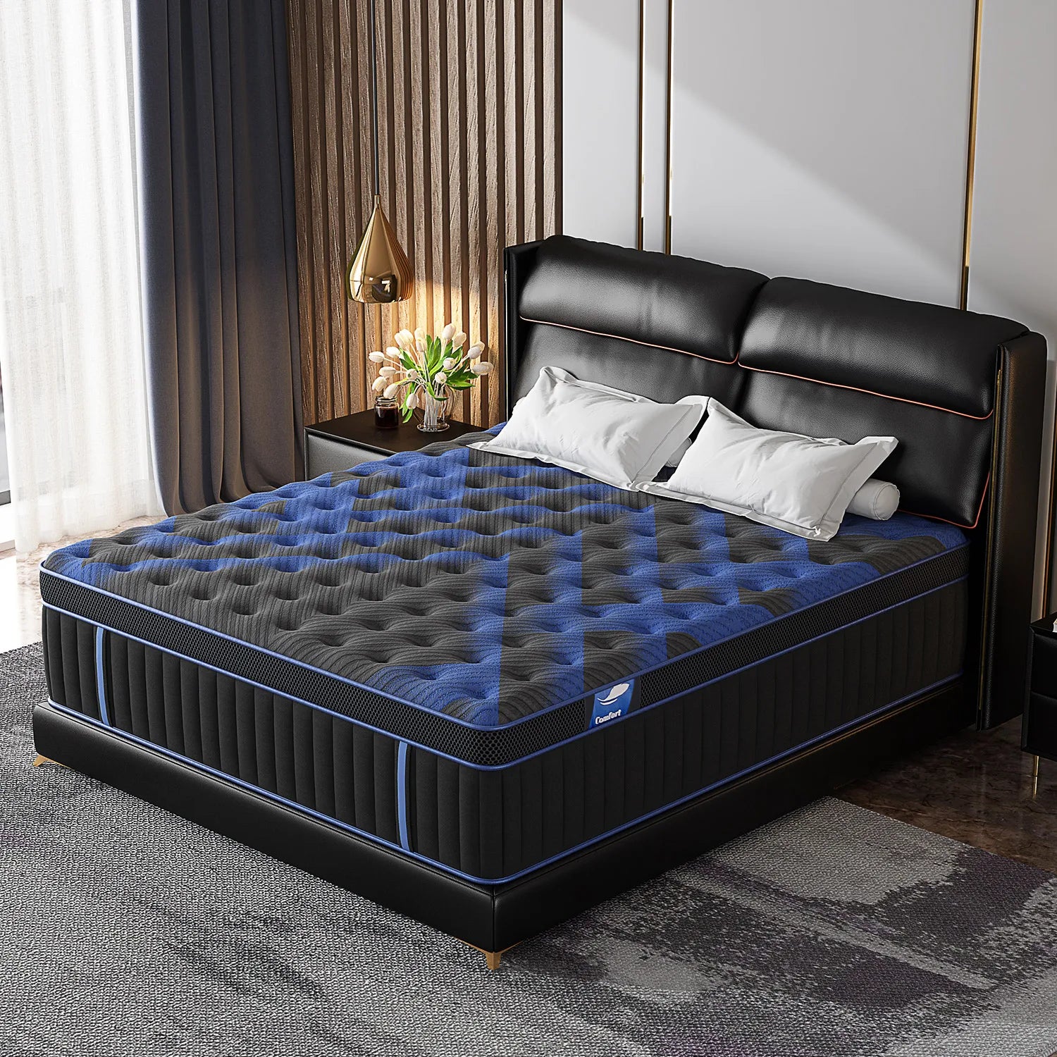 12/14" Euro Top Hybrid Memory Foam Mattress, Medium Firm in Twin, Full, Queen, and King Size