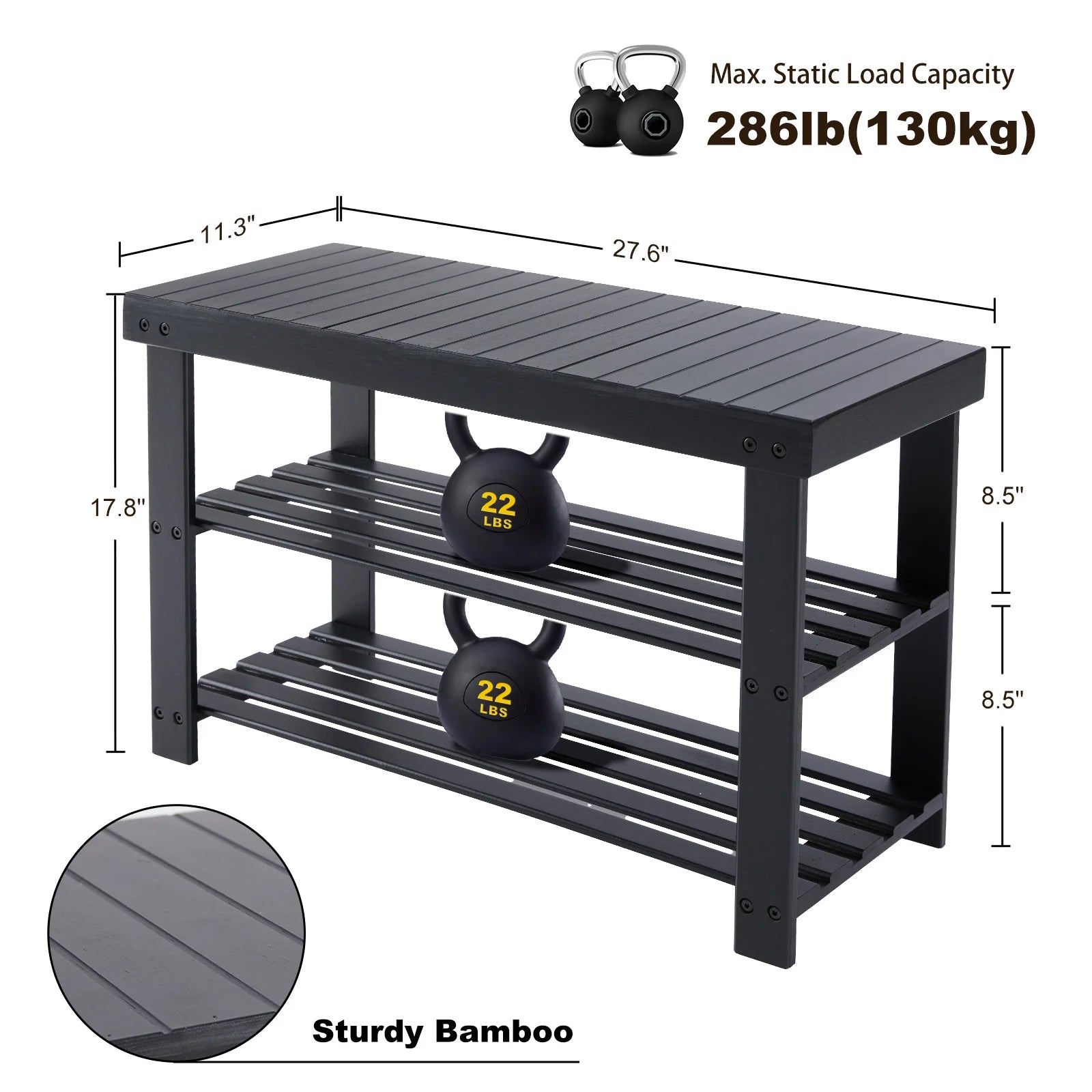 JHK 3 Tier Wooden Multifunctional Storage
