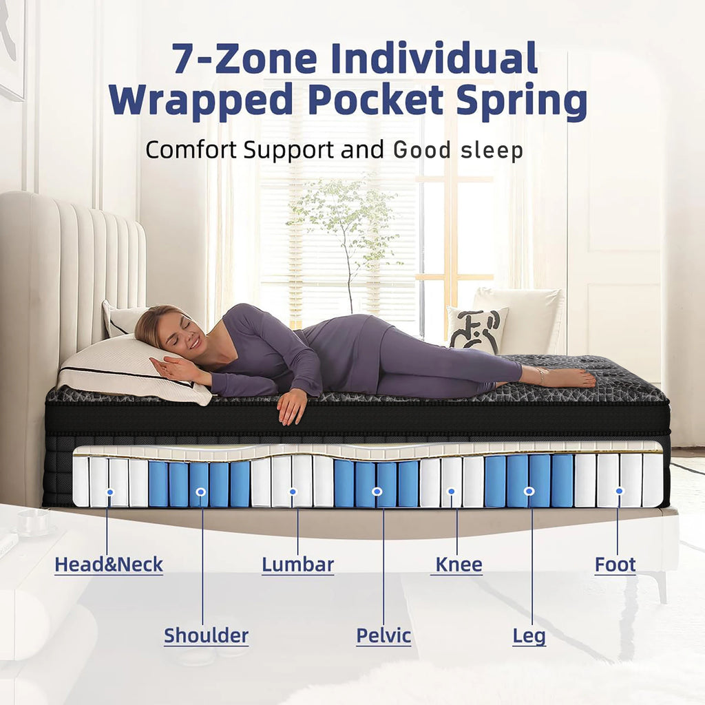 12"14" Euro Top Gel Memory Foam Hybrid Mattress In A Box in Twin, Full, Queen. and King