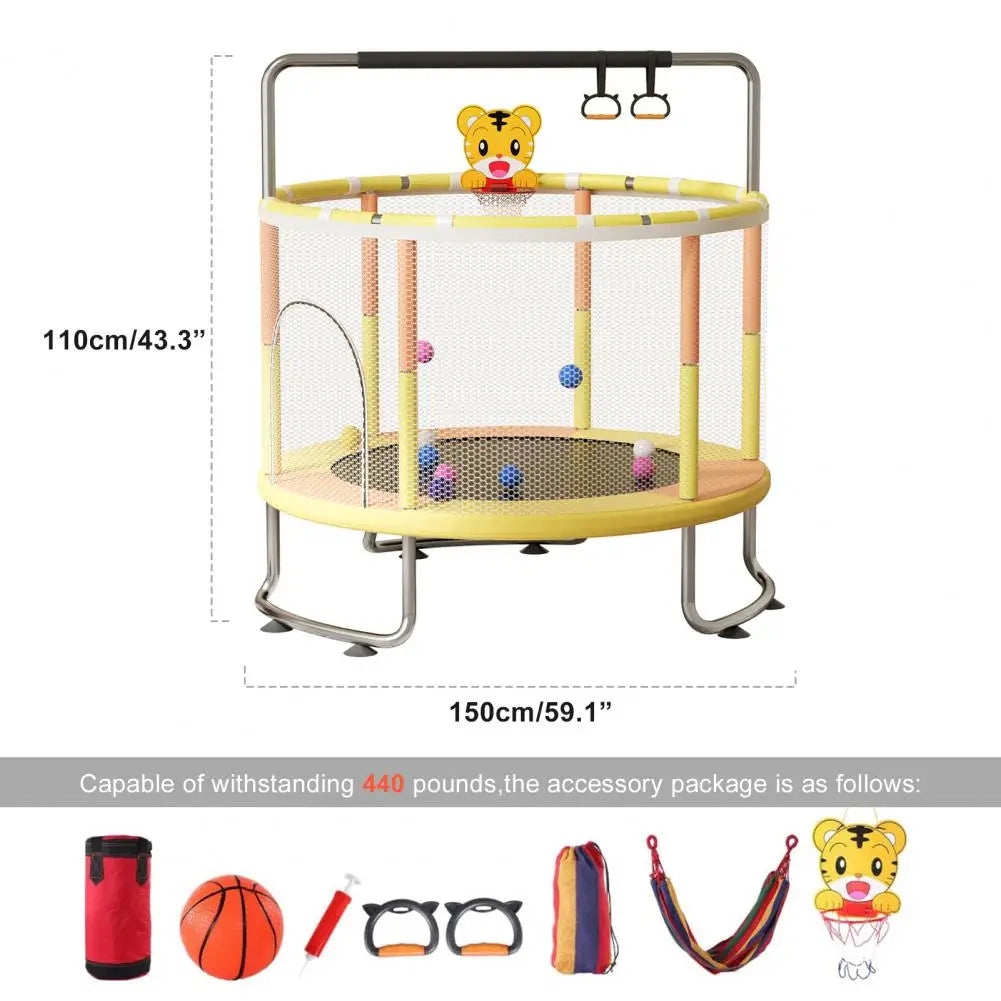 Adjustable Baby Toddler Trampoline with Basketball Hoop