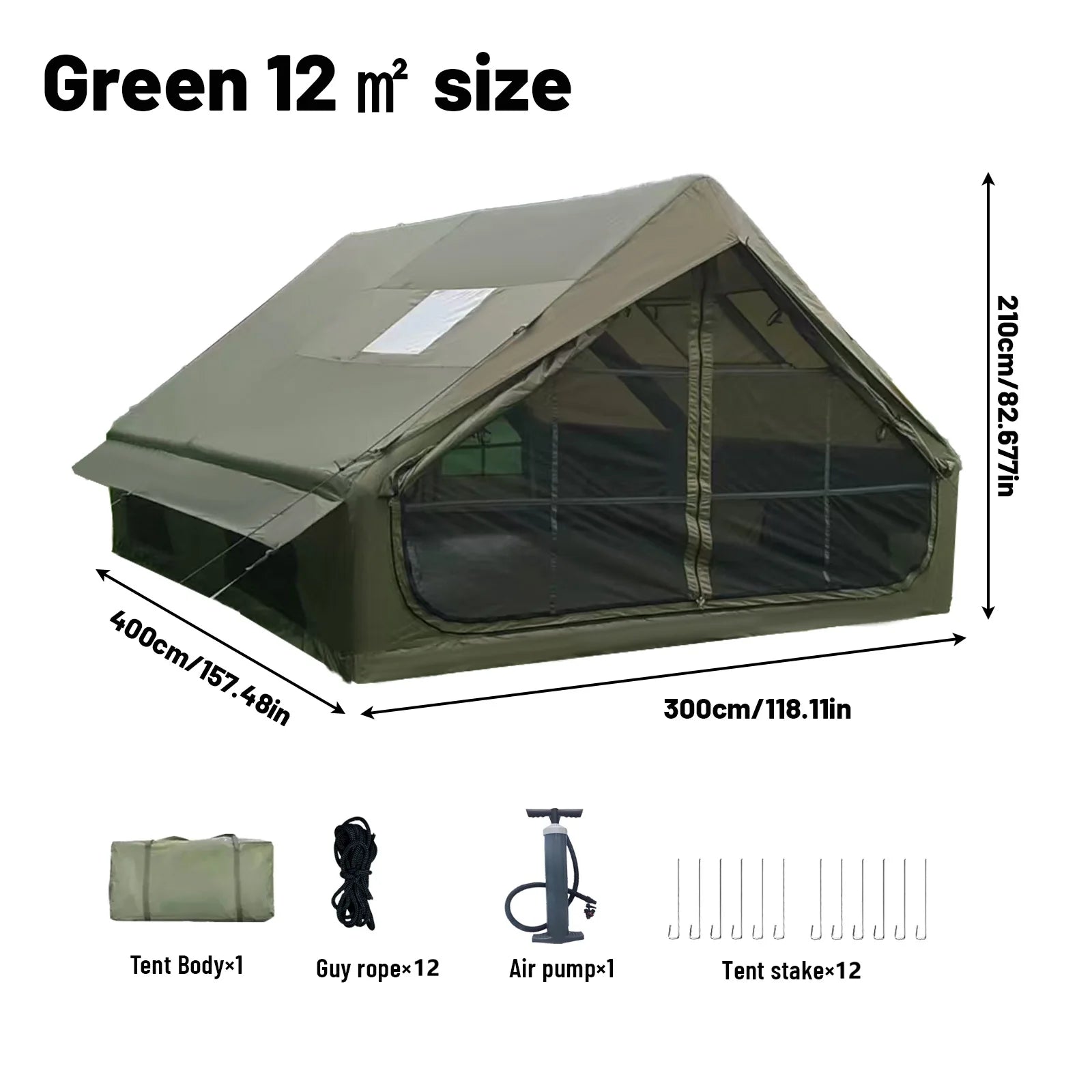 PAKICETUS Inflatable Tent with Skylight. Quick Setup with Pump 4-6 Persons