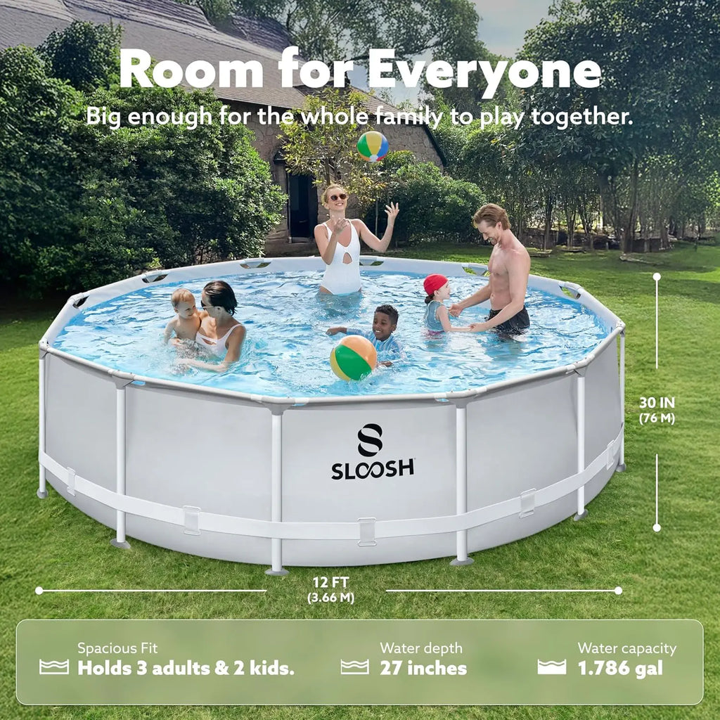 JOYFY Round Above Ground Pool with Filter Pump