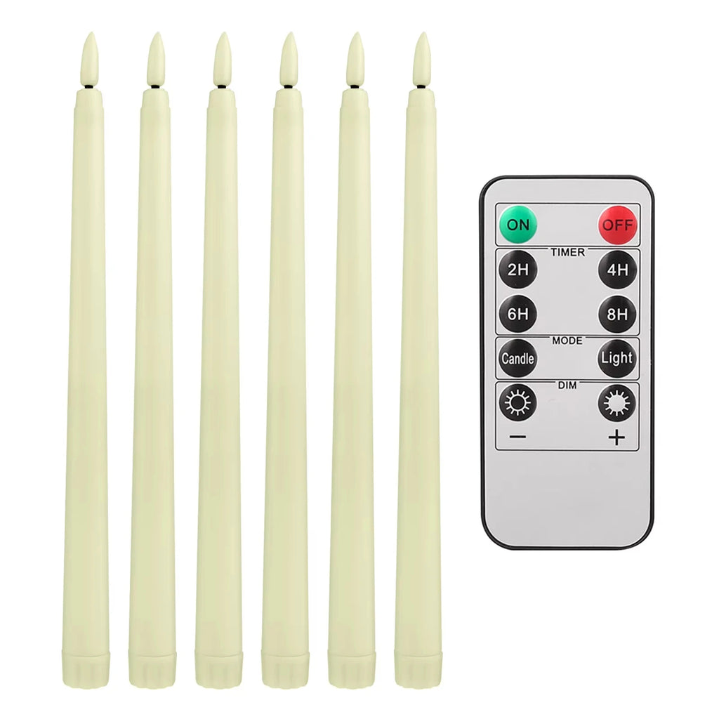 Home Decor LED Flameless Taper Candles, Battery Operated with Remote
