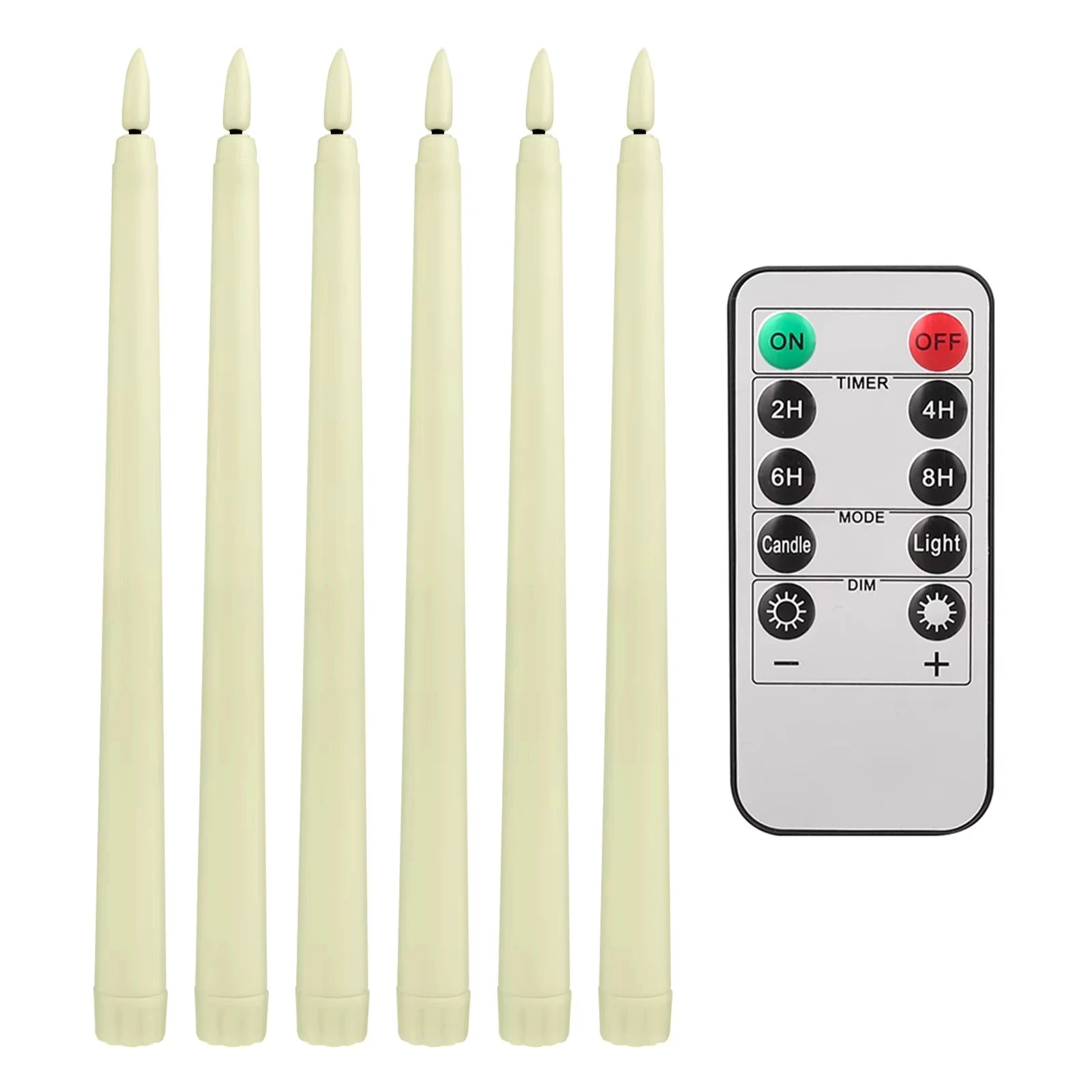 Home Decor LED Flameless Taper Candles, Battery Operated with Remote