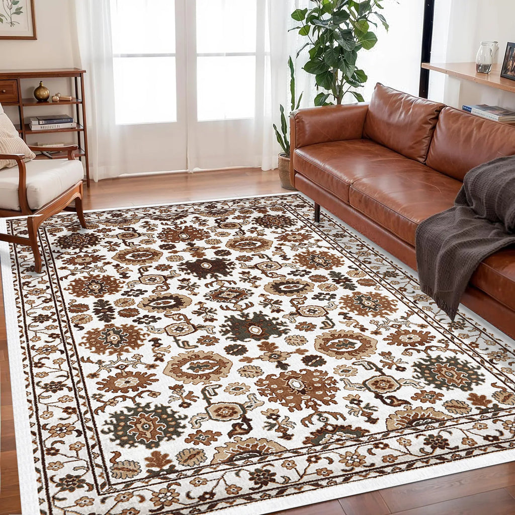 VIKAMA Bohemian Vintage Rug - Stain-Resistant and Easy-Care Floor Mat