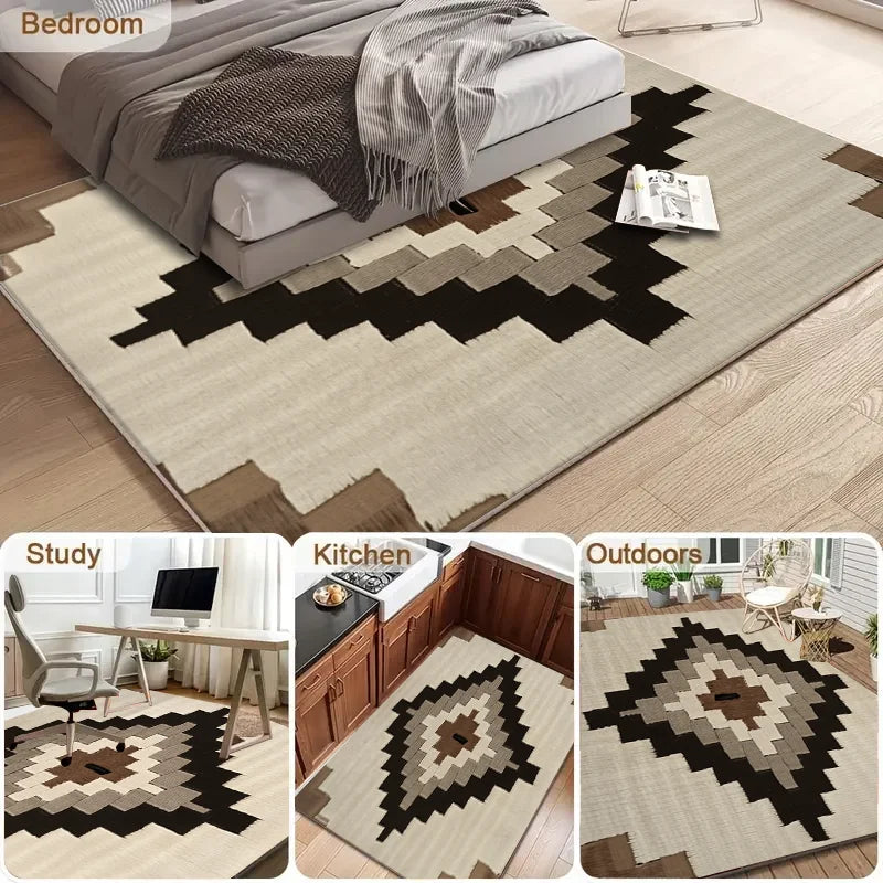 Moroccan Geometry Large Area Rug /Anti-Slip /Easy Cleaning