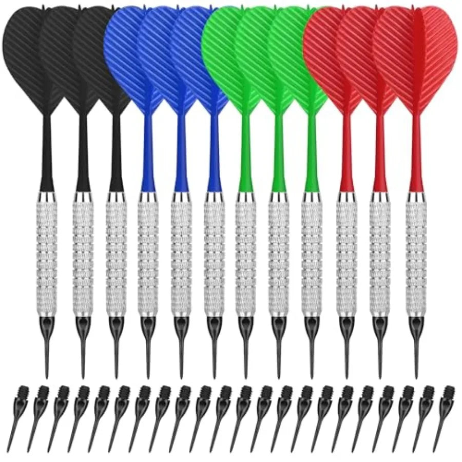 CyeeLife Plastic Tip Darts, 12pcs Soft Darts Set with 100 Plastic Tips for Electronic Dartboard