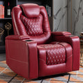 Faux Leather Electric Power Recliner Chair with USB Ports, Dual Cup Holders & Storage
