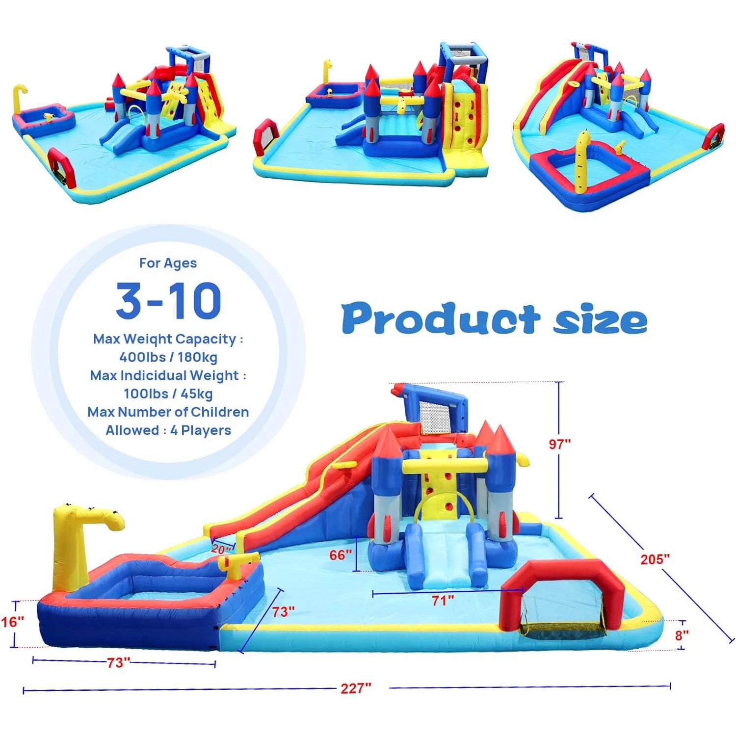 10 in 1 Inflatable Bounce House Water Park