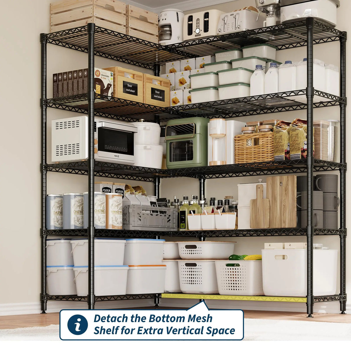 5 -tier Heavy Duty Metal Multiple Storage Adjustable Shelves