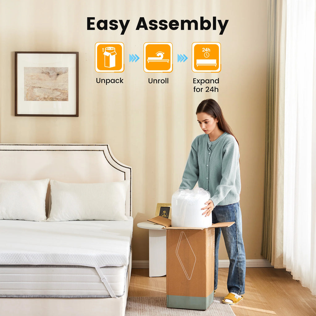 MCQ 3" Memory Foam Mattress Topper Cooling and Breathable
