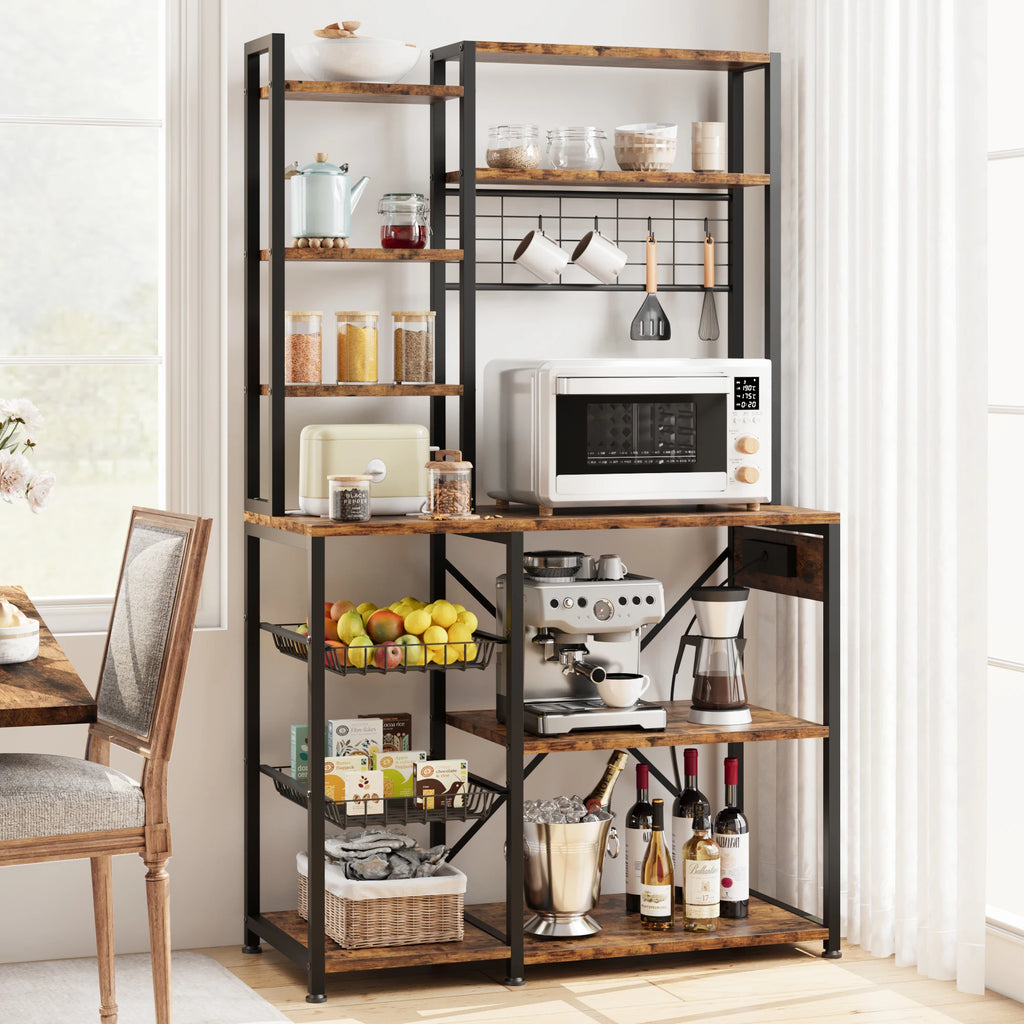 7-Tier Bakers Rack with Power Outlet