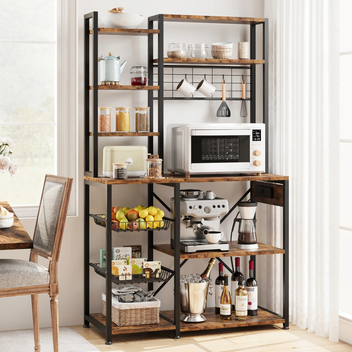 7-Tier Bakers Rack with Power Outlet