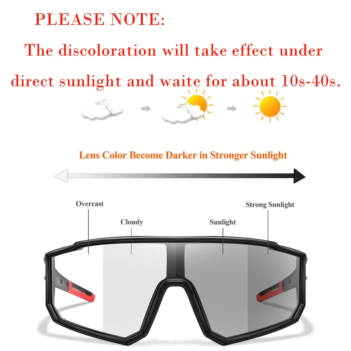Unisex Photochromic Eyewear for Cycling Sports