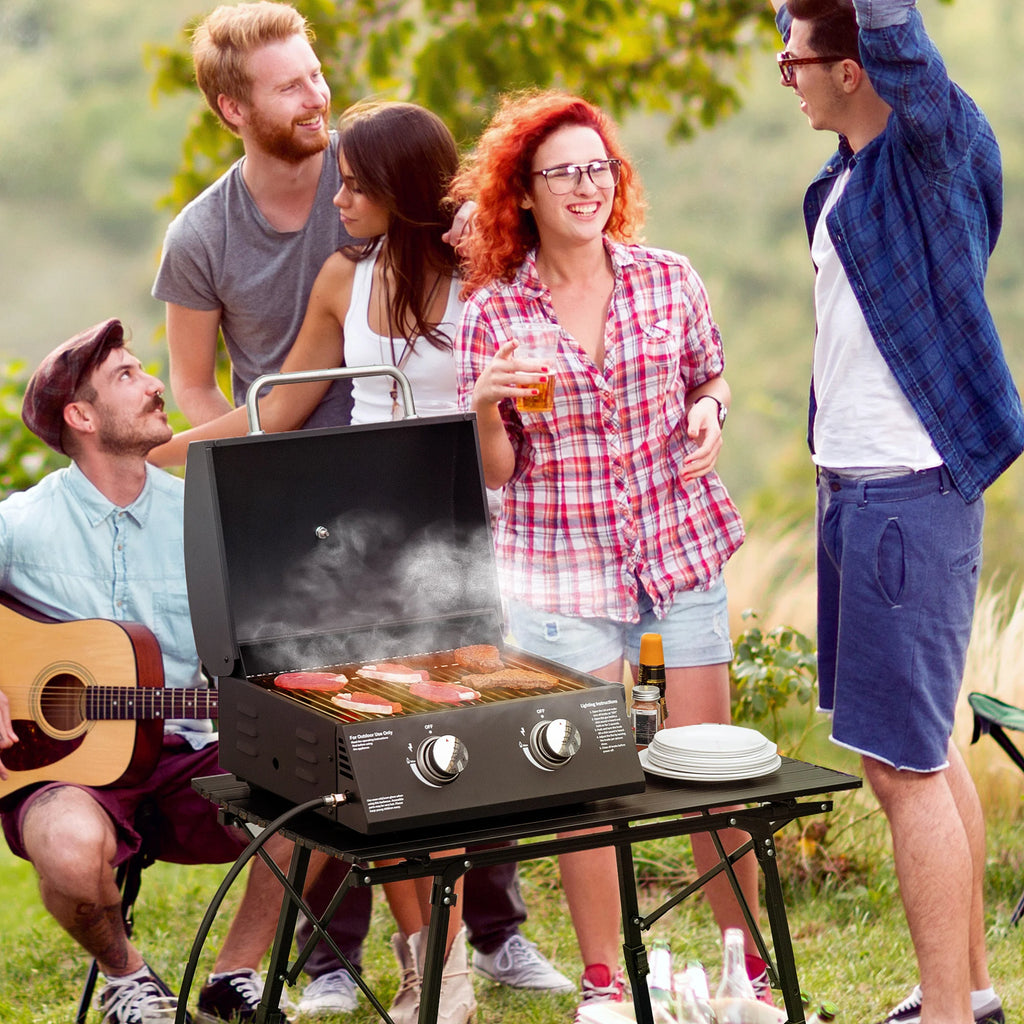Outsunny 2 Burner Propane Gas Grill Portable with Foldable Legs