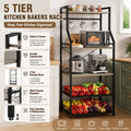 5 Tier Kitchen Bakers Rack with Microwave Stand