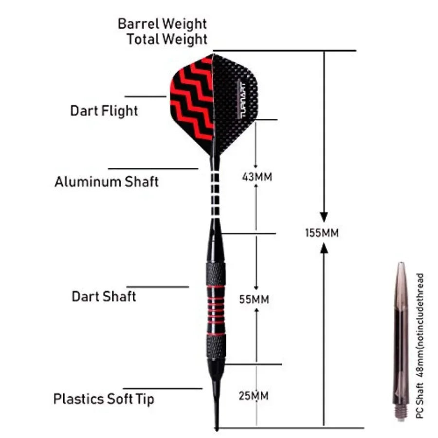 Electronic Dart Board 9 Soft Tip Dart Set with 50 Extra Tips and 9 Shafts