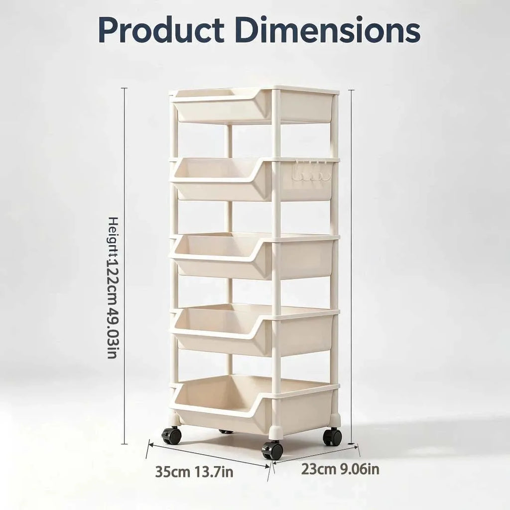Reinforced Kitchen Storage Rack with Wheels