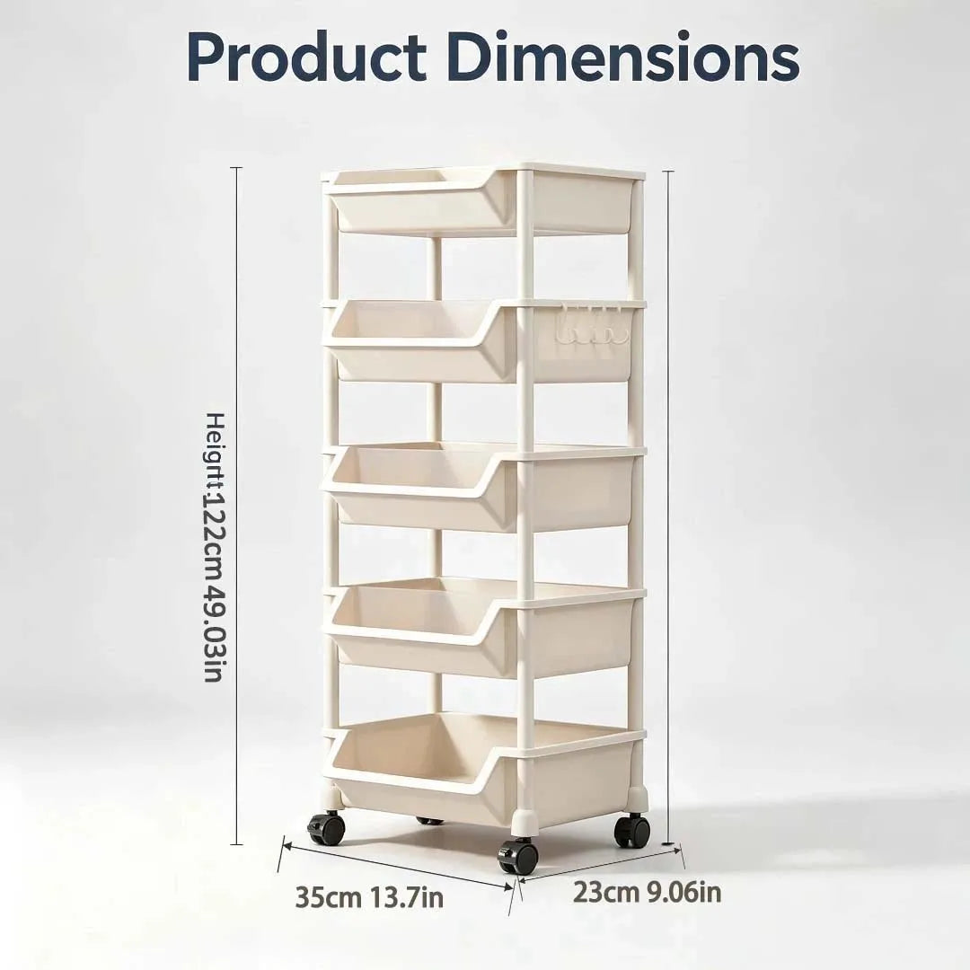 Reinforced Kitchen Storage Rack with Wheels