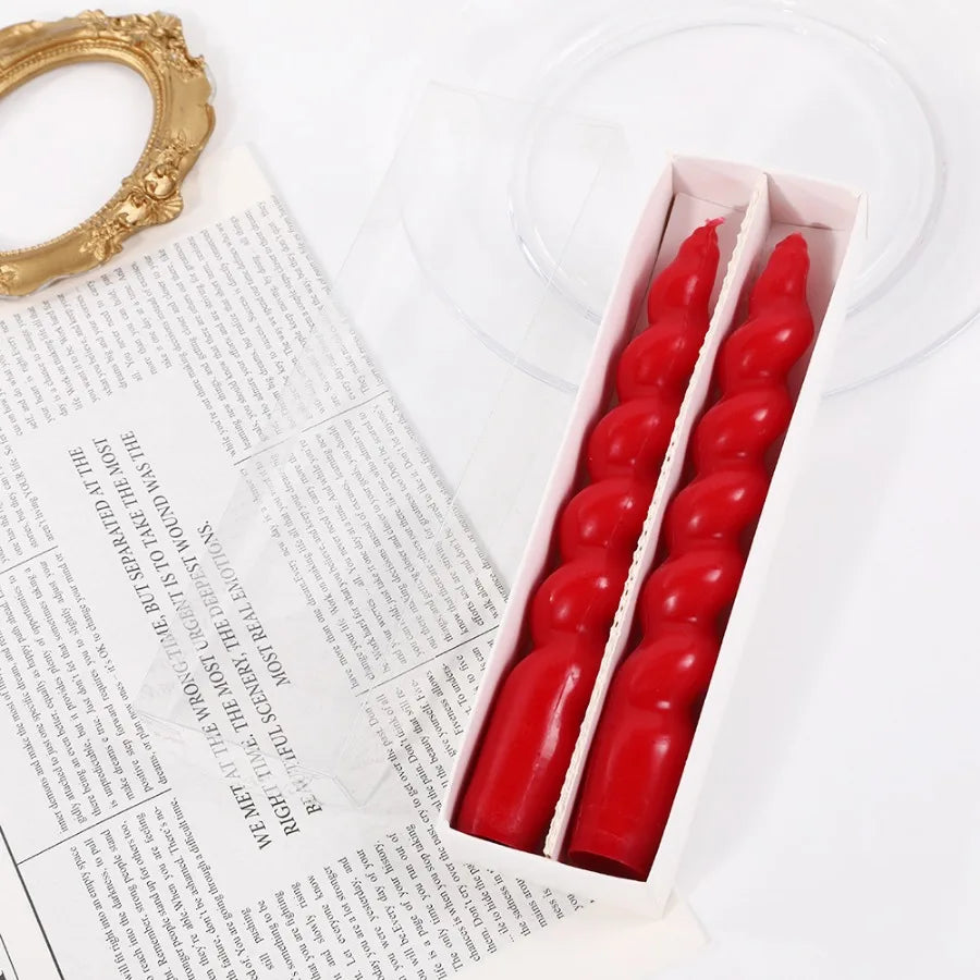 2pcs Spiral Long Rod Soy Candles Scented Candle Aromatherapy Decor