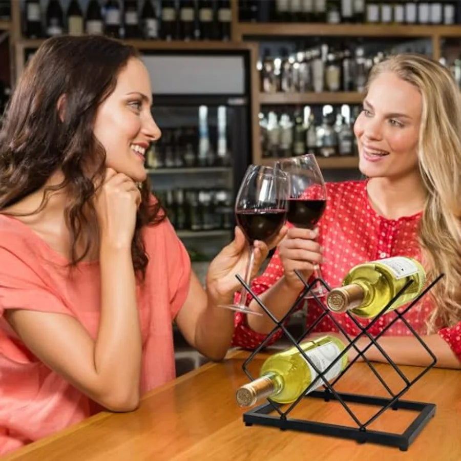 Black Countertop 5 Bottle Wine Rack