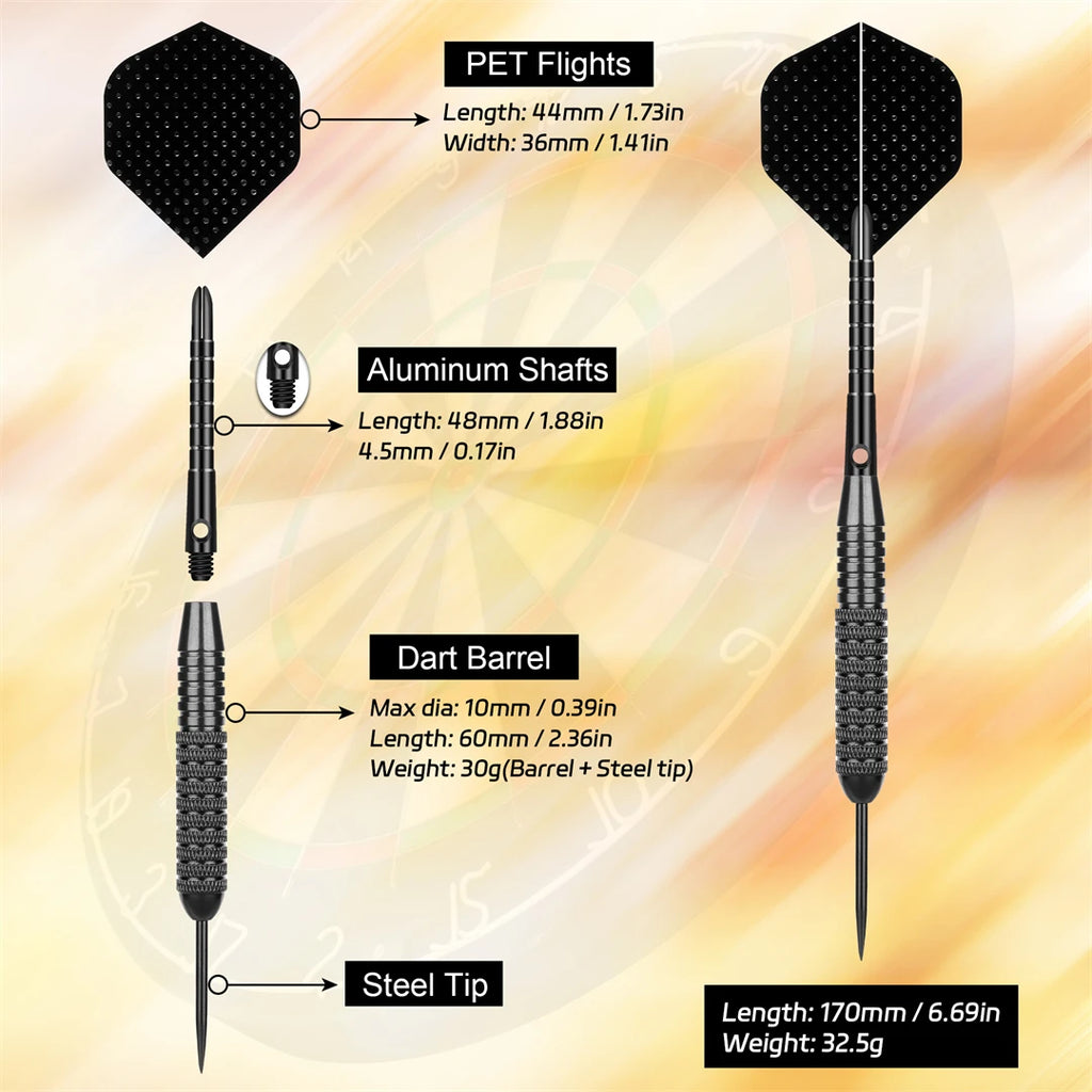 CyeeLife 23.5g 3PCS  Steel Tip Darts for Outdoor /Indoor