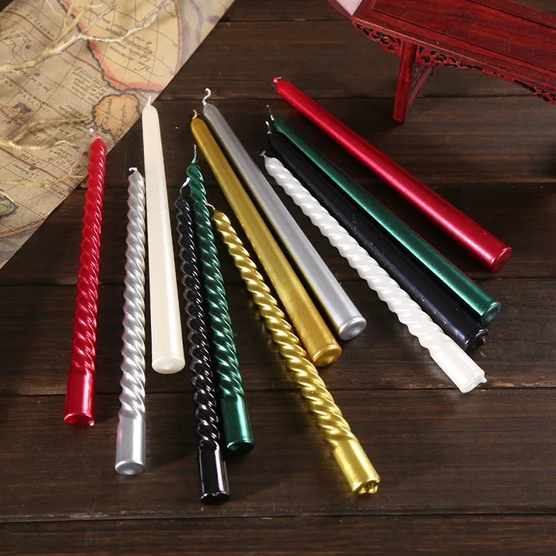 4pk per box - European long-pole spiral candles, 25cm spiral candles