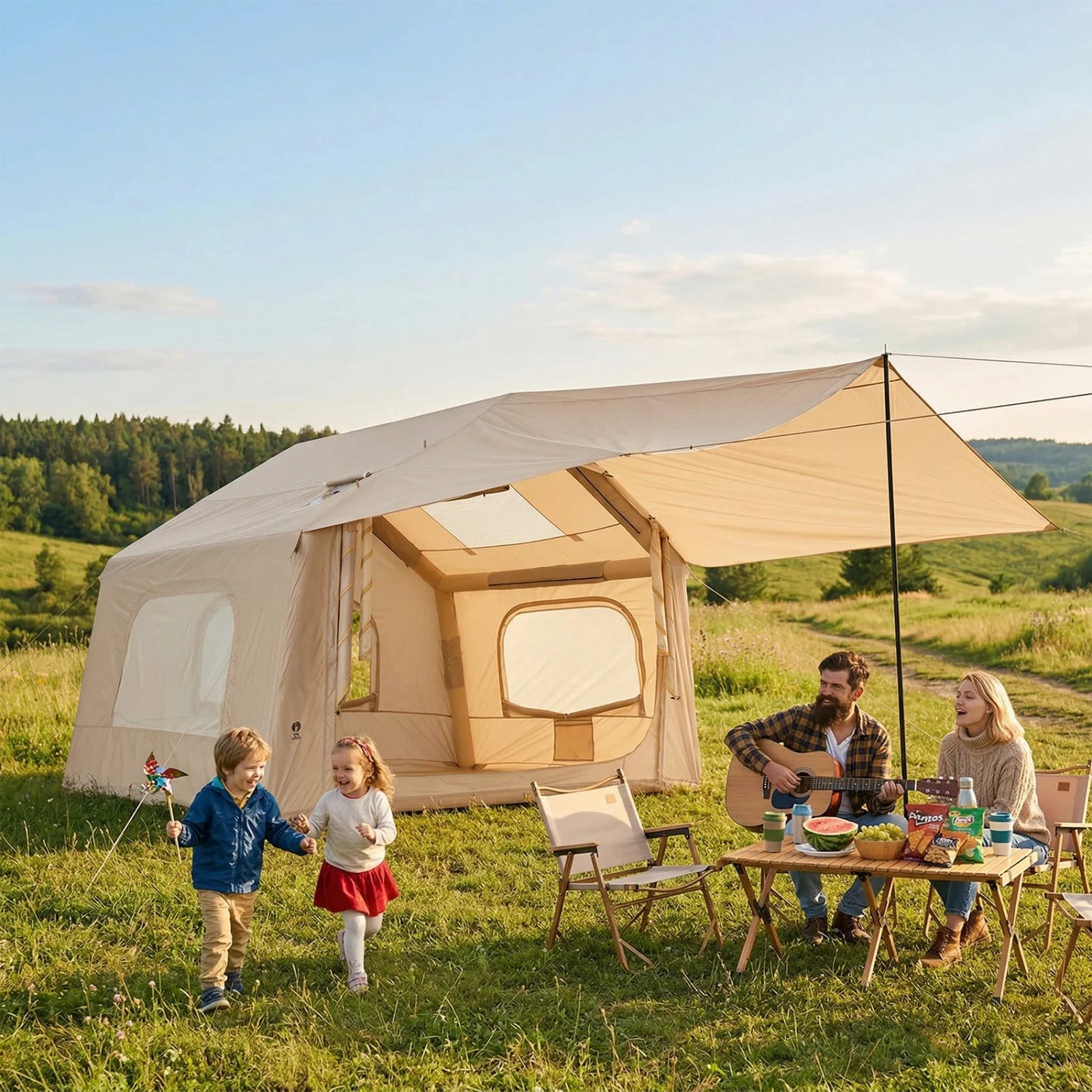 Quick Setup Inflatable Camping Tent for 6 People