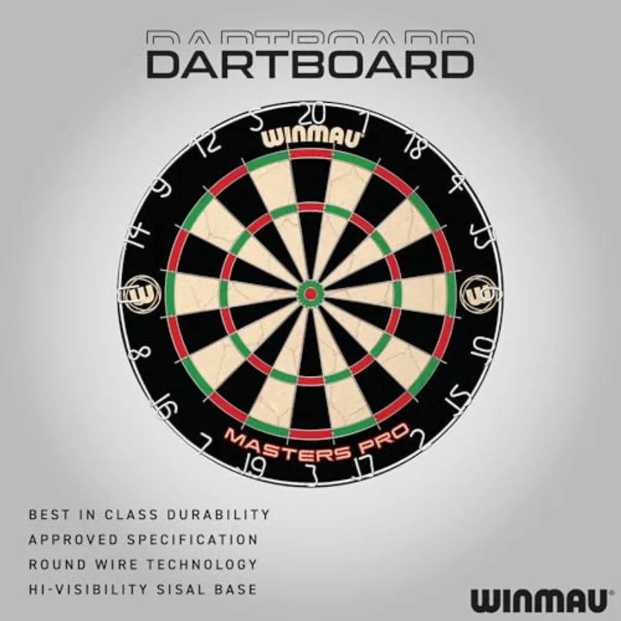 Masters Pro Premium Bristle Set  Includes Dart Board, Darts, Flights, Shafts and Oche Strip