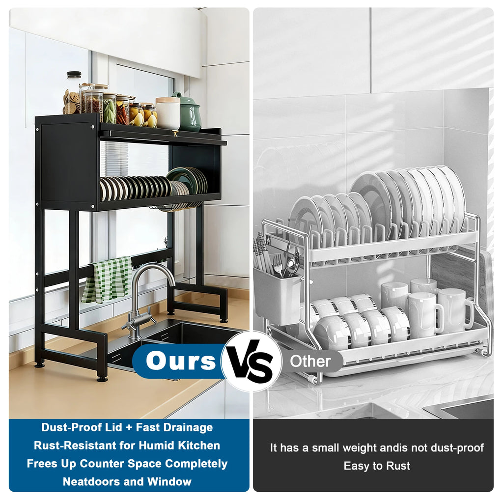 Extra long Countertop Drying Rack for Kitchen Sink