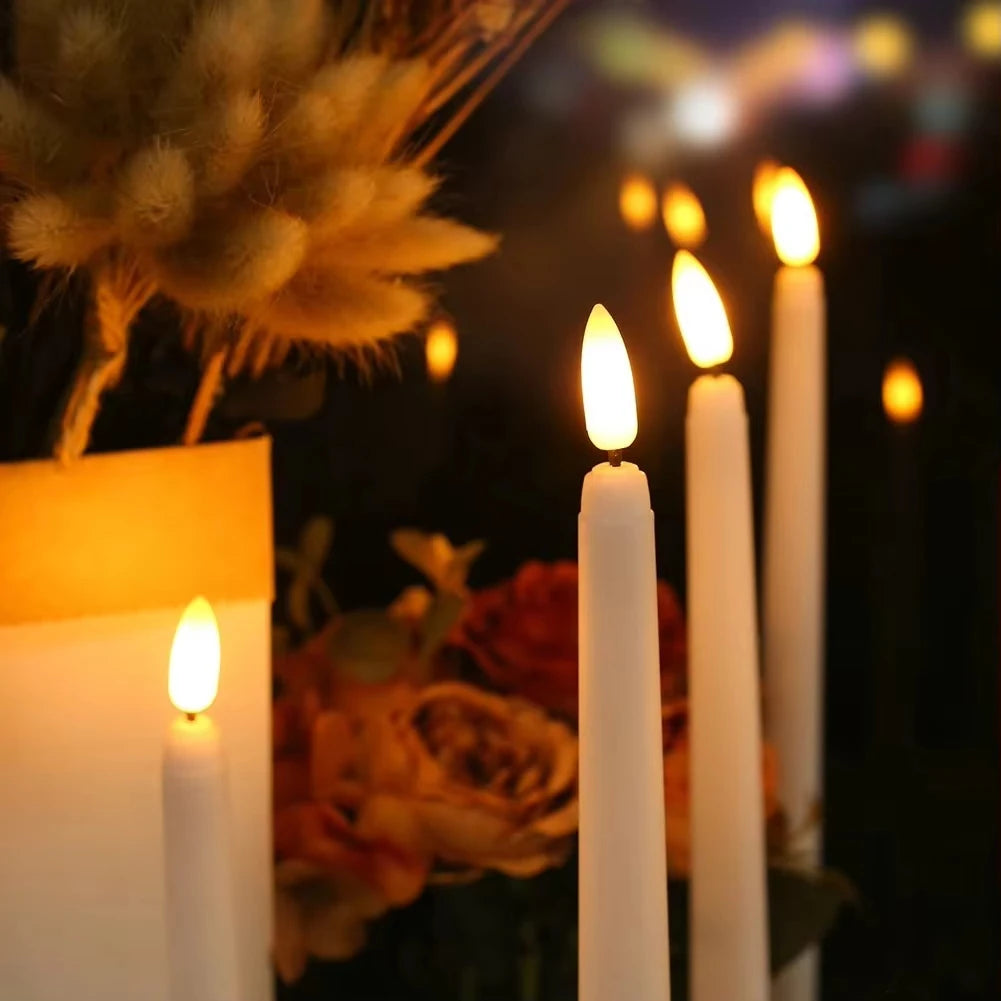 Home Decor LED Flameless Taper Candles, Battery Operated with Remote