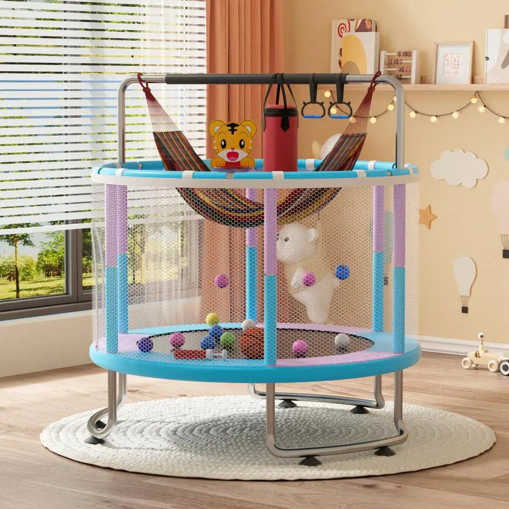 Adjustable Baby Toddler Trampoline with Basketball Hoop
