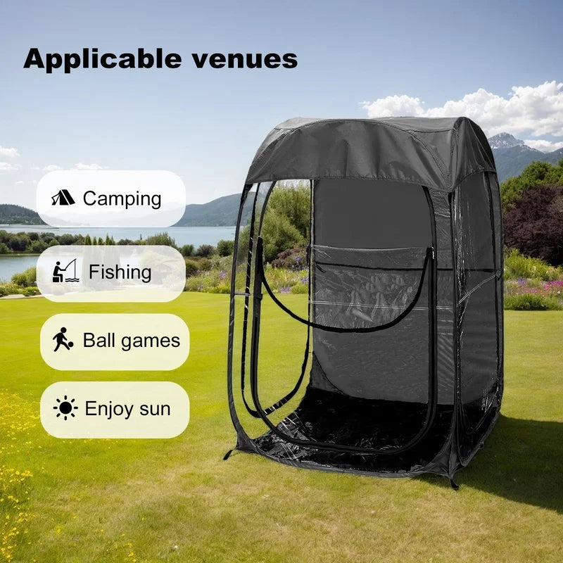 Portable Pop Tent for Outdoor Events, Fishing, and Camping – Black