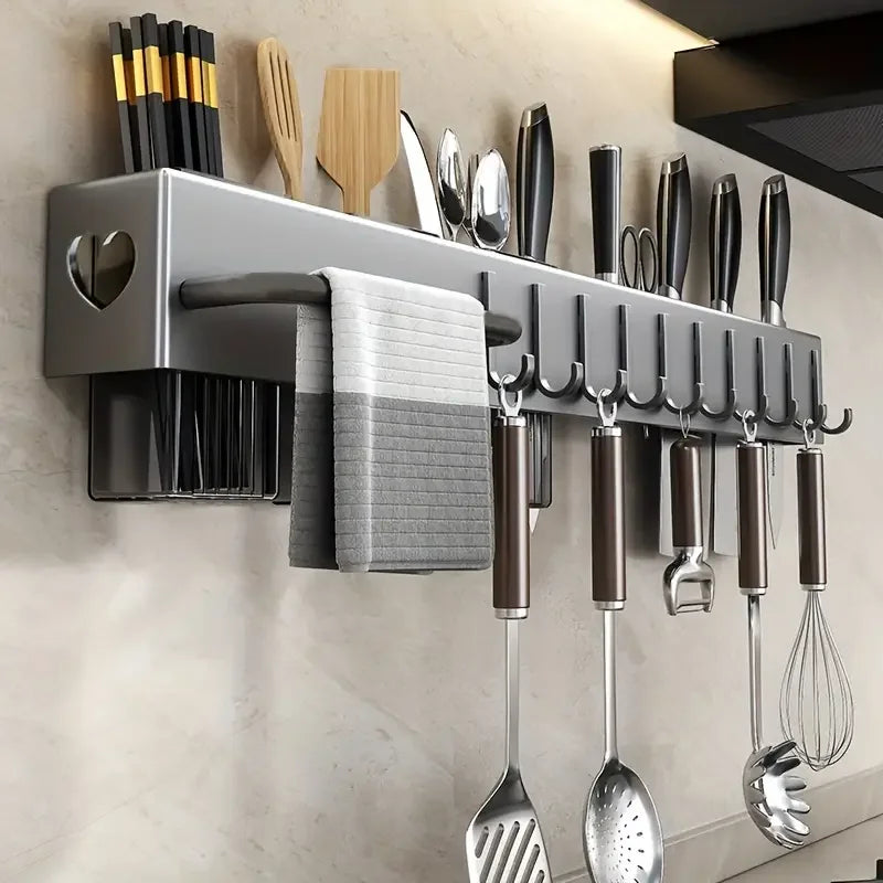 Heavy Duty Carbon Steel No Drill Wall Mount Kitchen Organizer
