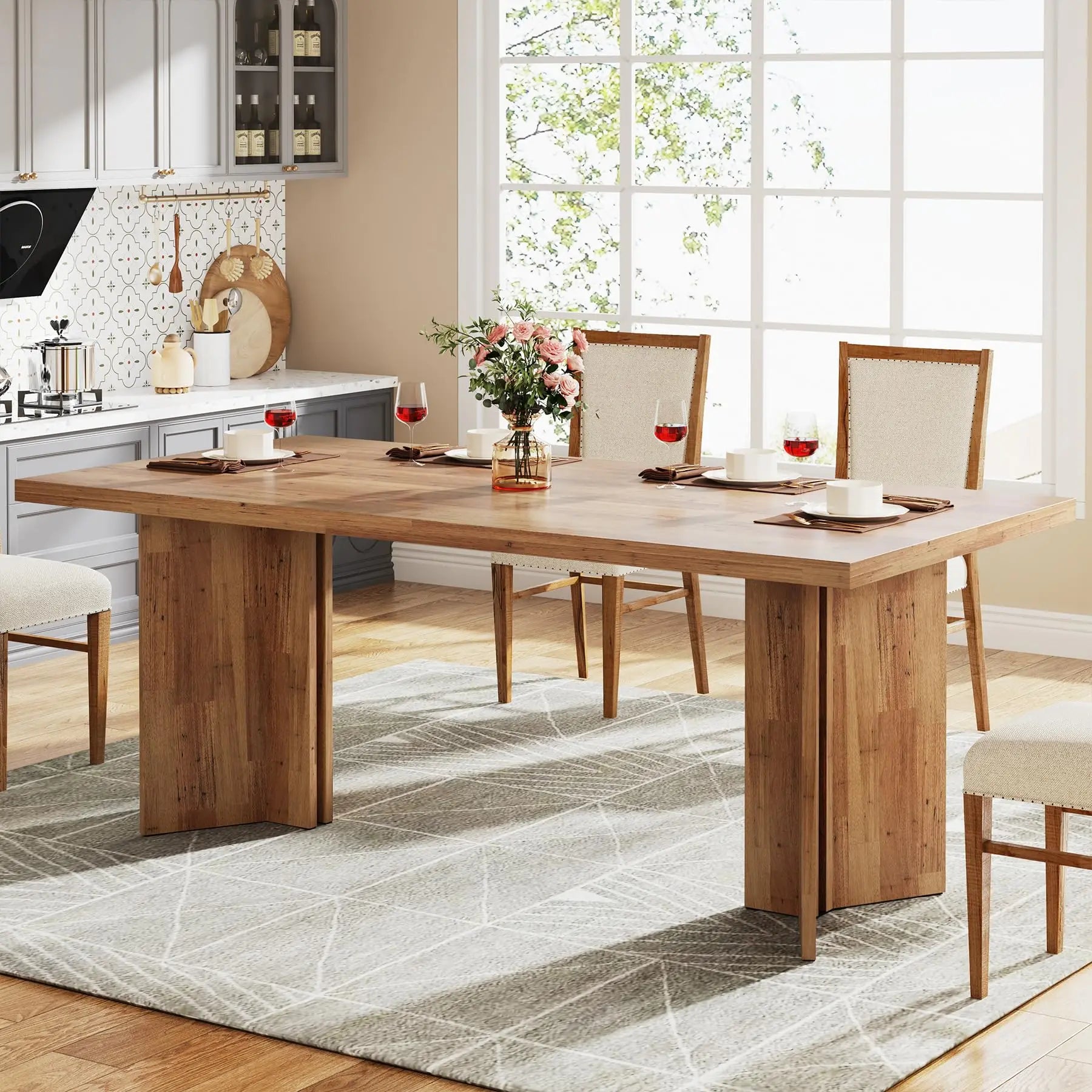 Tribesigns 63" Rectangular Dining Table for 4-6 People