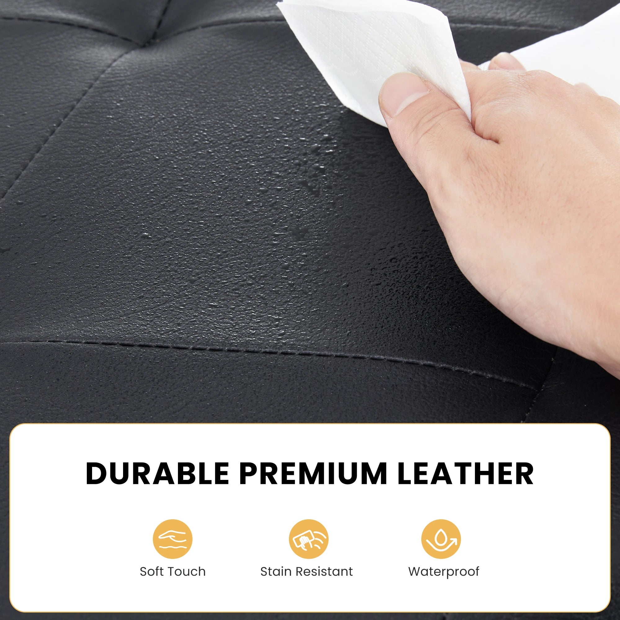 JHK 43" Leather Folding Ottoman