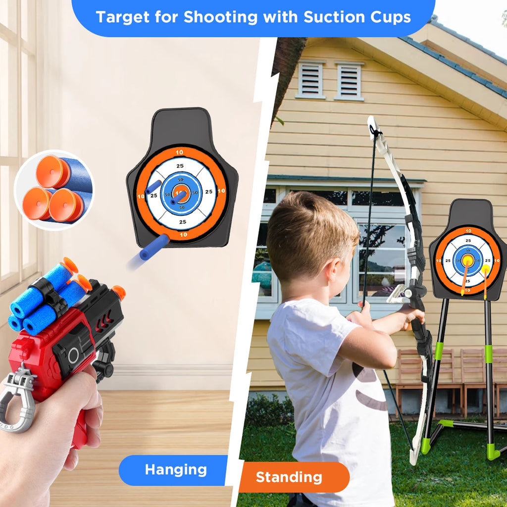 VATOS 2X Bow& Arrow , Guns, and Night Light Archery Stand Target Board for Indoor Outdoor Play