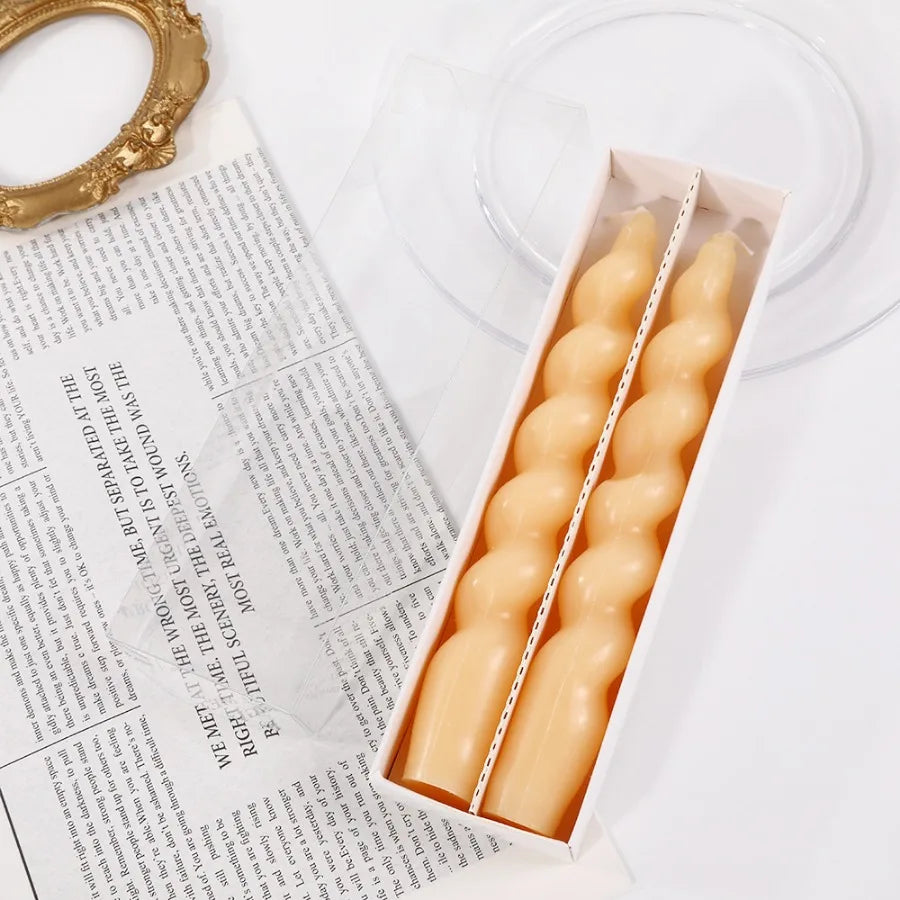 2pcs Spiral Long Rod Soy Candles Scented Candle Aromatherapy Decor