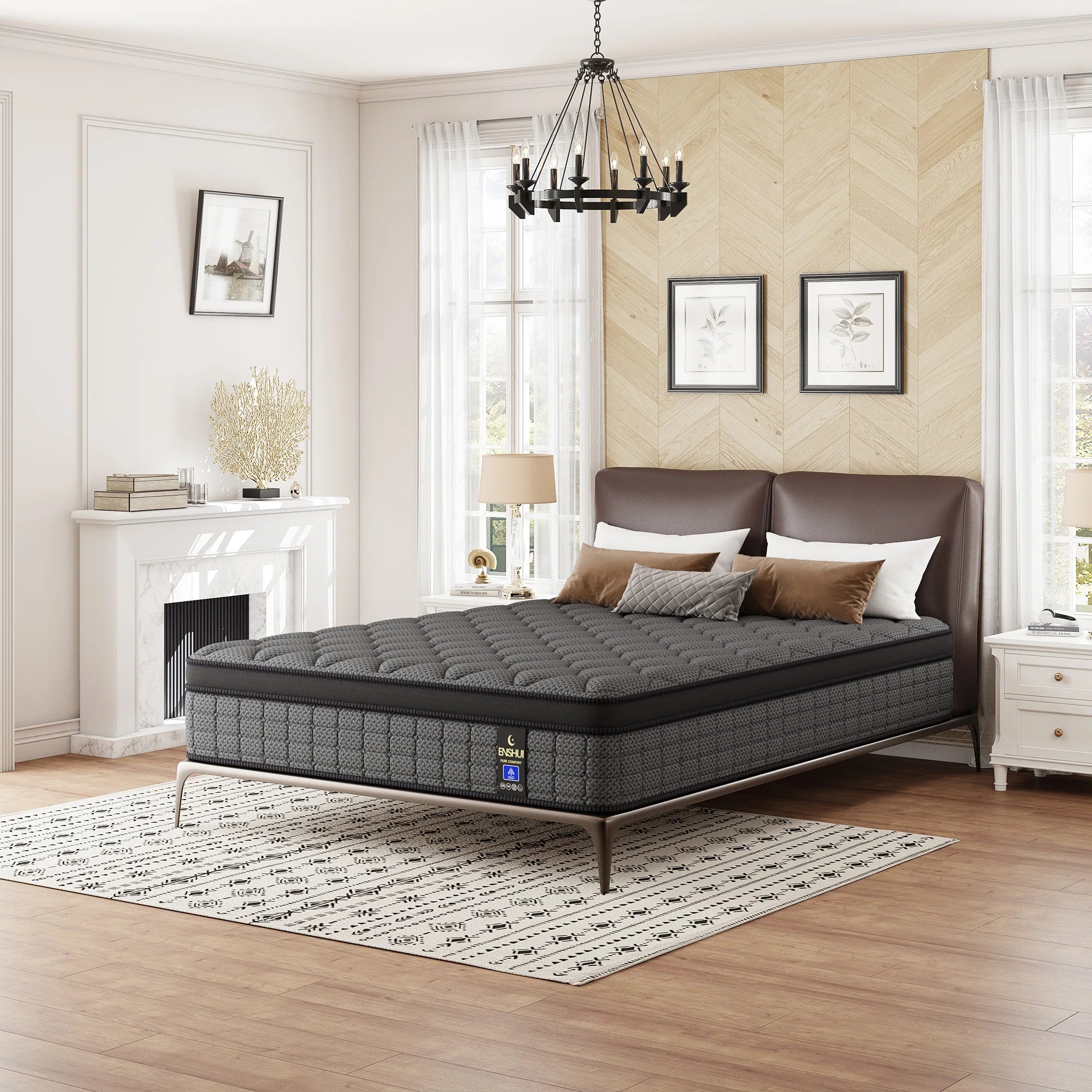 12"14" Euro Top Gel Memory Foam Hybrid Mattress In A Box in Twin, Full, Queen. and King