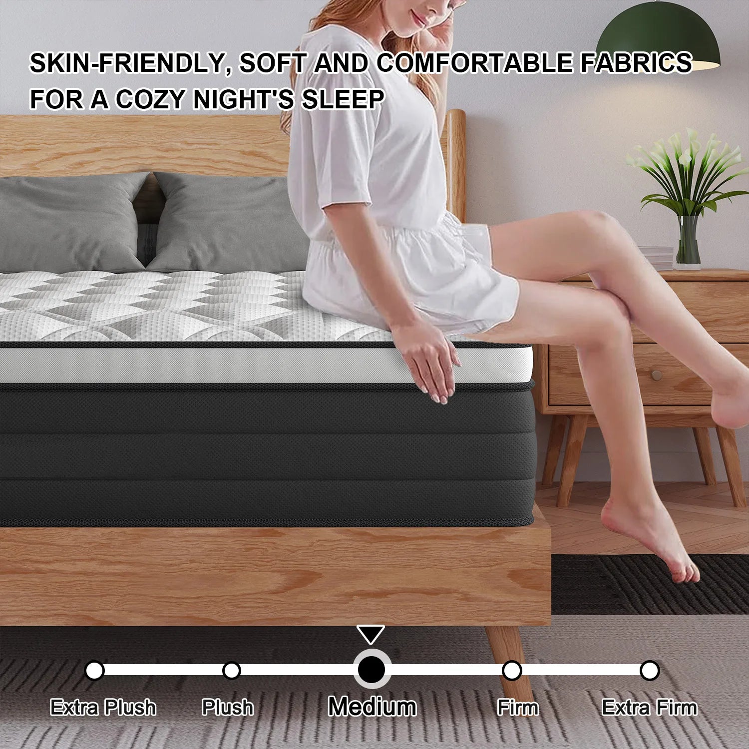 12"Euro Top Hybrid Memory Mattress Queen Medium Firm