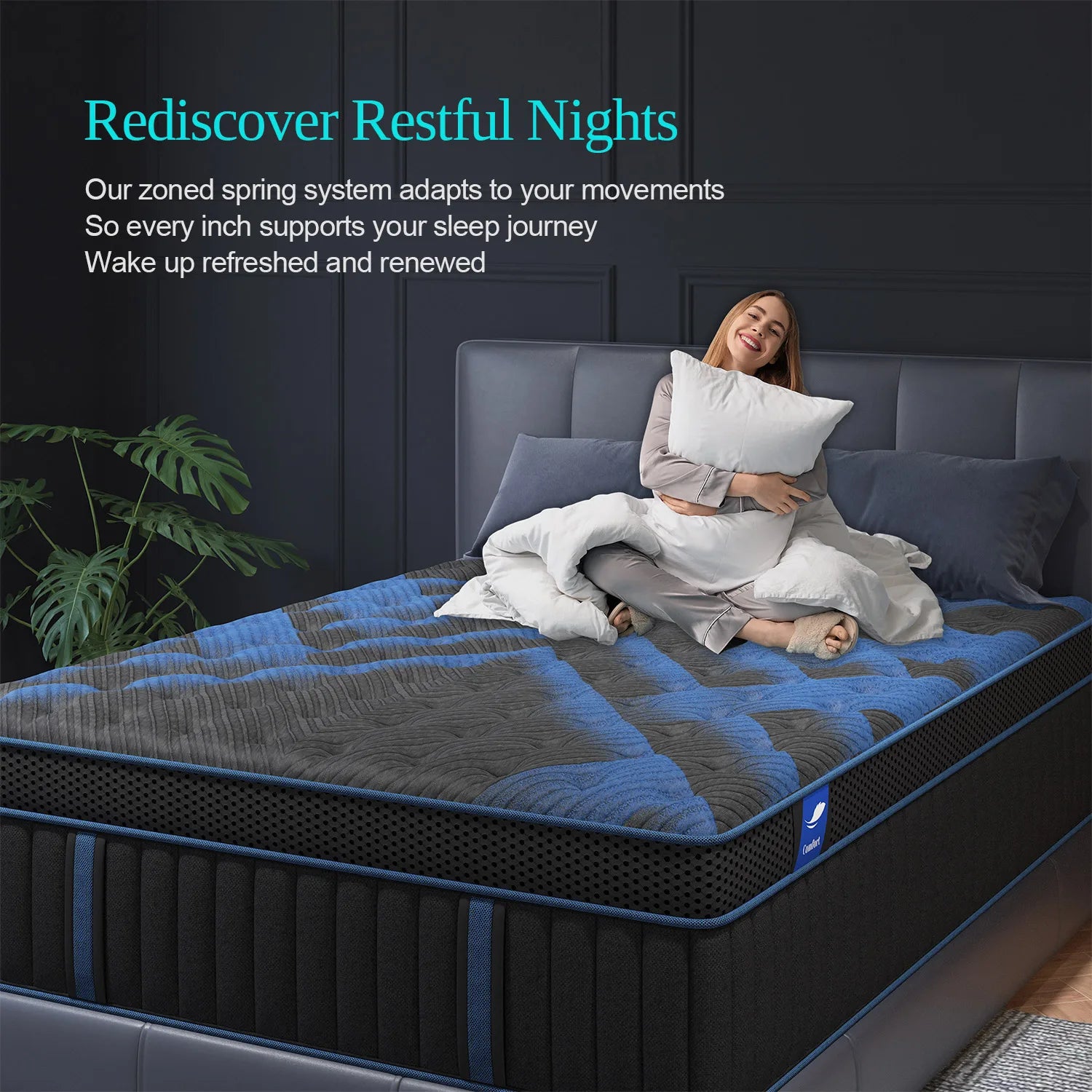14" Hybrid Memory Foam Gel Mattress in Twin, Full, Queen, and King. Medium Firm with Motion Isolation