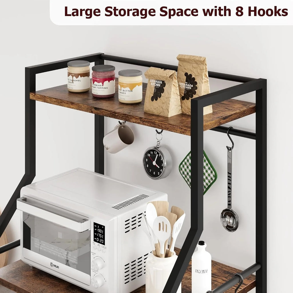 5 Tier Kitchen Bakers Rack with Microwave Stand