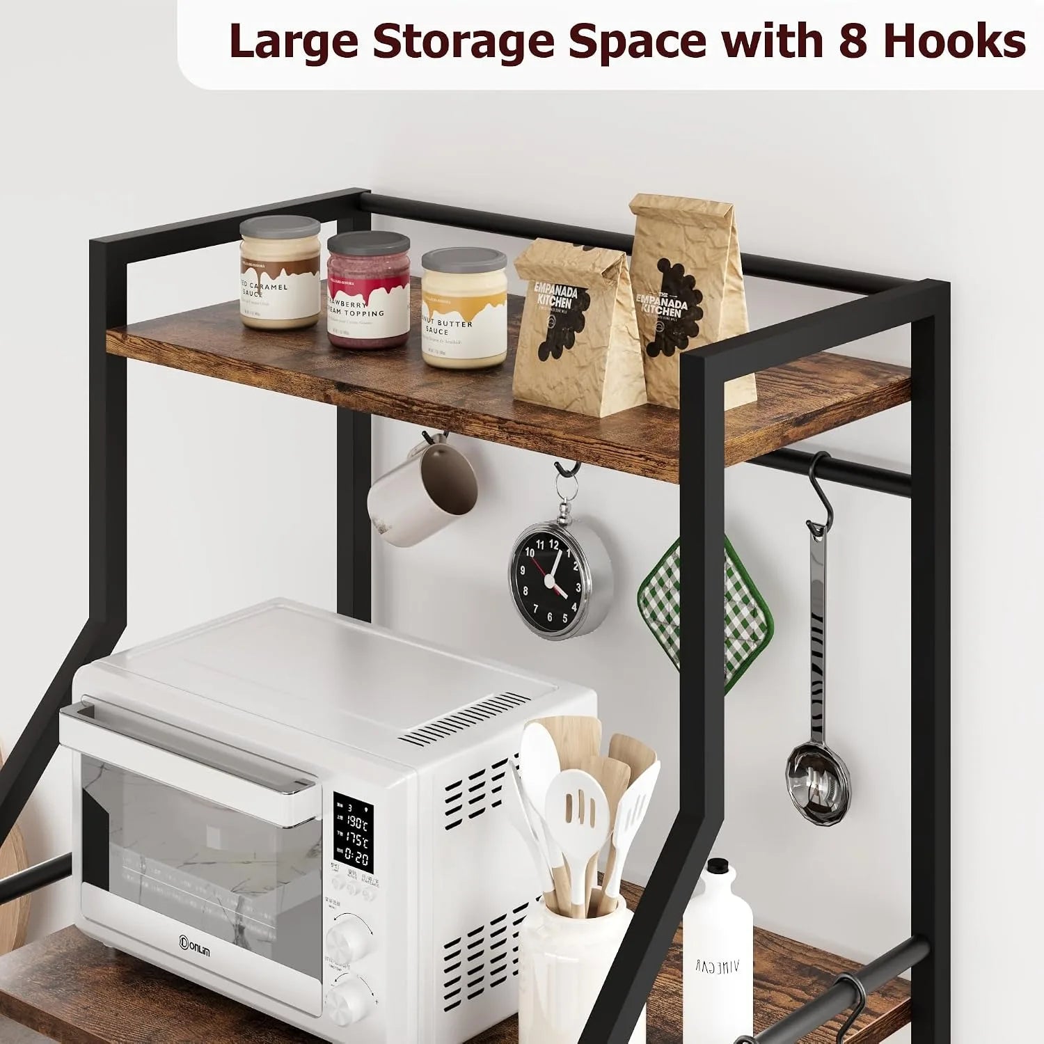 5 Tier Kitchen Bakers Rack with Microwave Stand
