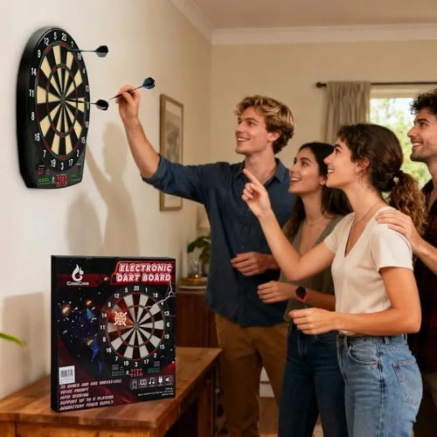 Electronic Dart Board with 6 Soft Tip Darts, 35 Games, and 580 Variants