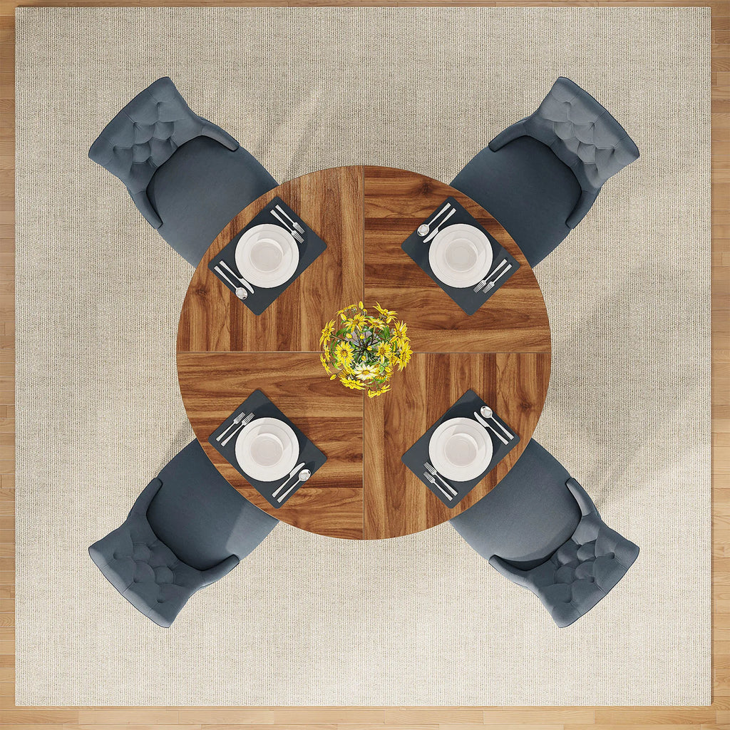 Tribesigns 47" Wooden Small Round Dining Table for 4 People