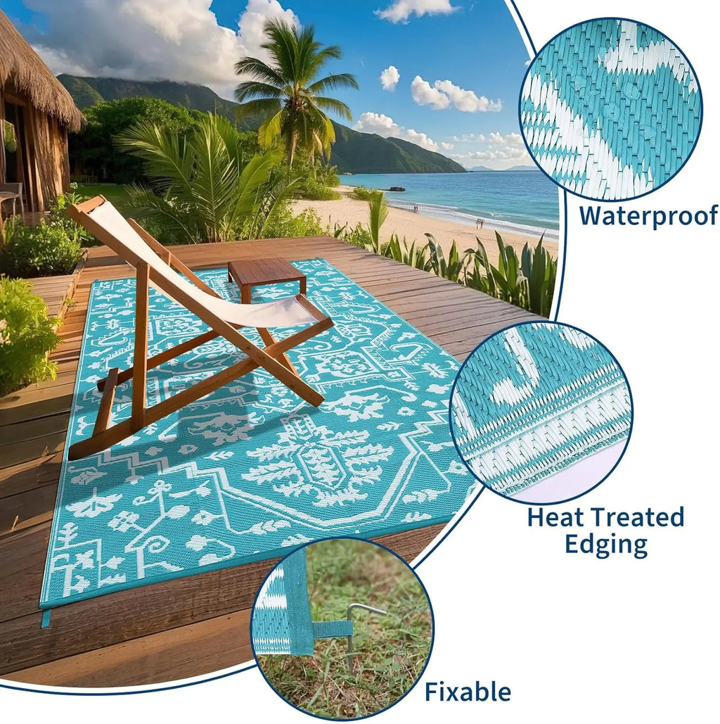 Waterproof and Durable Outdoor Area Rug Stain-Resistant