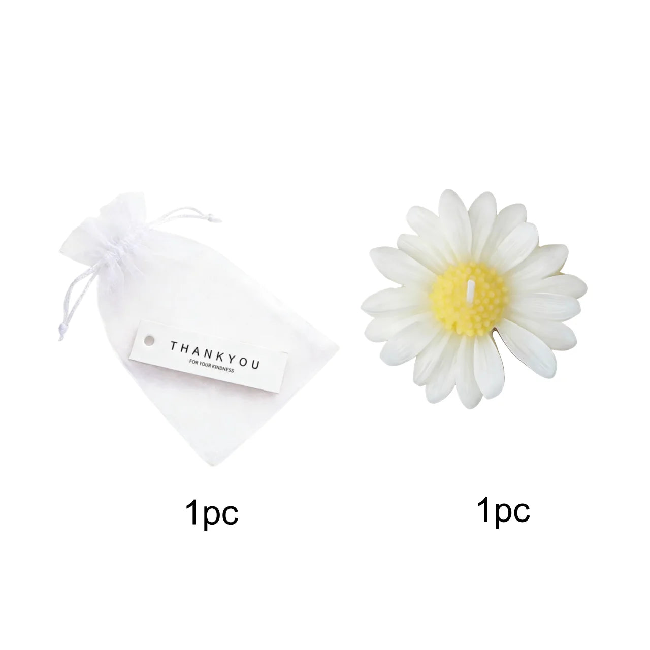 1pc/5pcs/10pcs Daisy Shaped Candles Set - Scented Soy Wax