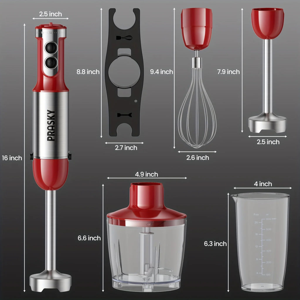 PRASKY 5-in-1 Blender with High Power Motor & Multi-Attachments