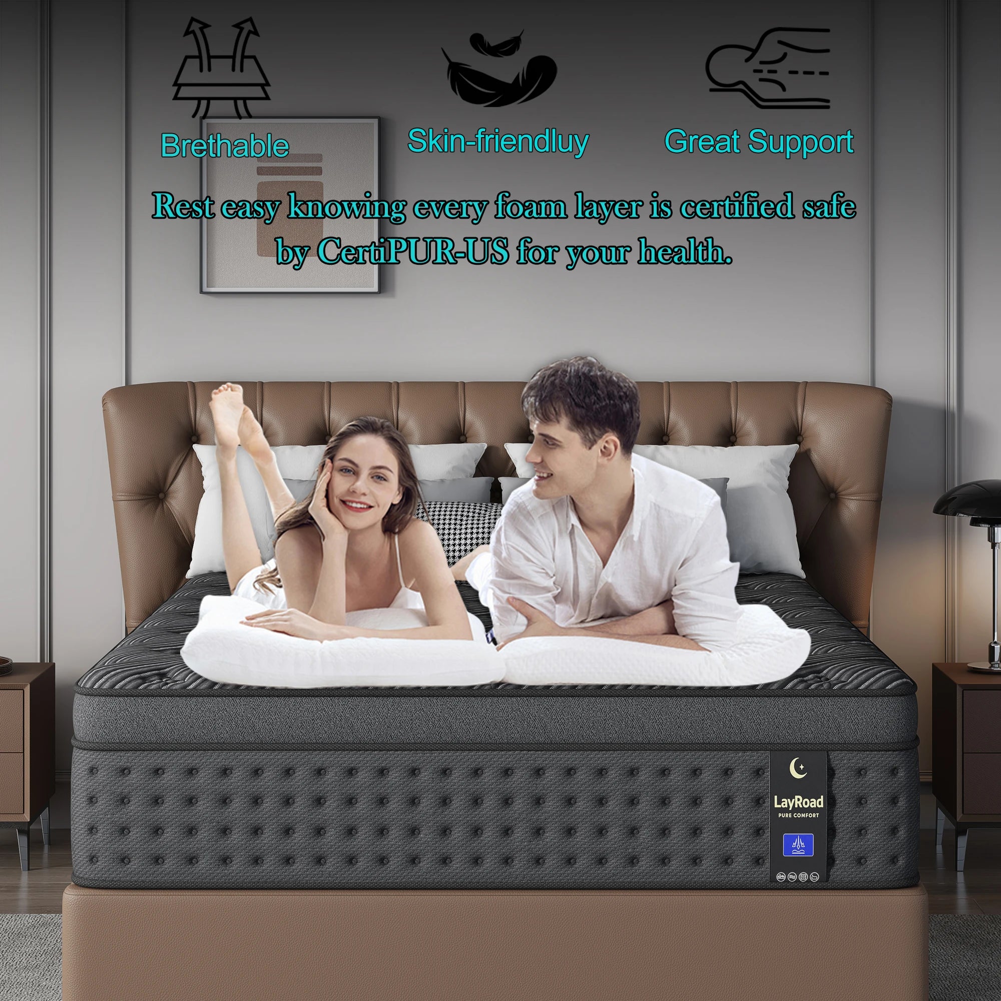 12 " Memory Foam Hybrid Box Spring Mattress Available in Twin, Full, Queen, and King Size Medium Firm