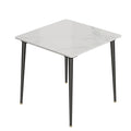 Square Marble Dining Table with Metal Legs for 4-6